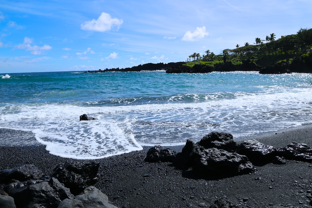 Black Sand Beach in Maui, Hawaii