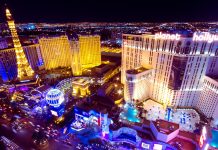 Las Vegas strip aerial view